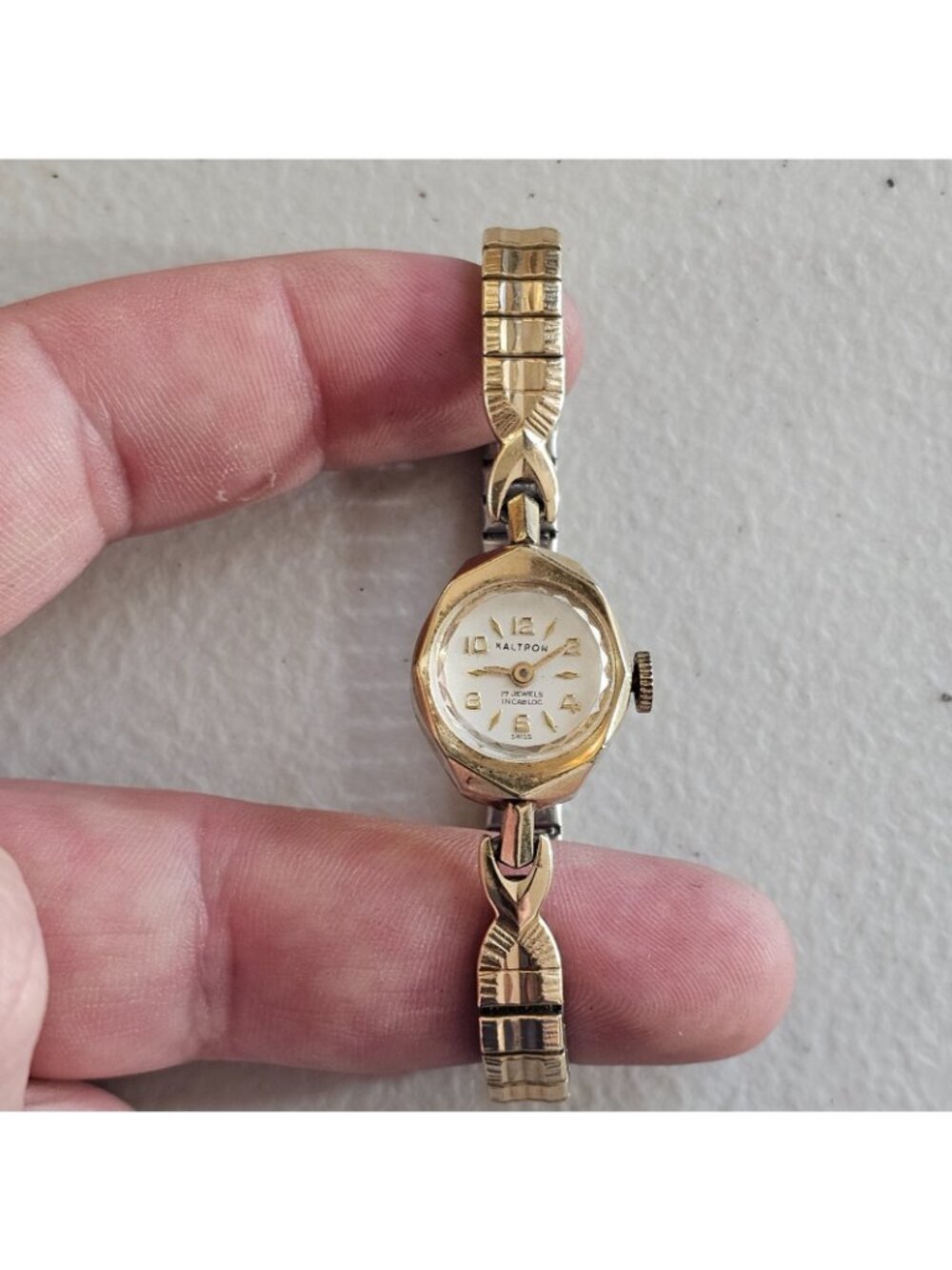 Vintage Kaltron 17J Mechanical Watch 10K RGP Bezel Runs - Parts/Repair - Picture 2 of 7